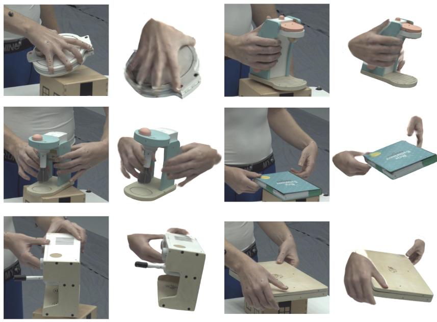 GHOST teaser showing hand-object reconstructions